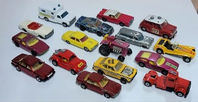 Lot of 16 Vintage Matchbox Cars and Trucks 60s, 70s, 80s - Image 1 of 4