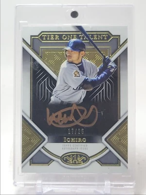 ICHIRO 2023 TOPPS TIER ONE TALENT BRONZE INK AUTOGRAPH SSP AUTO /25 Q5451 - Image 1 of 2