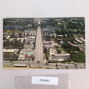 Aerial View of Delray Beach Florida 1960s Postcard 1967 FL PC Plastichrome - Picture 1 of 2