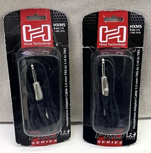 Hosa 2-Pack HXMS-010 REAN 3.5 mm TRS to 1/4 inch TRS Pro Headphone Adaptor Cable - Picture 1 of 3