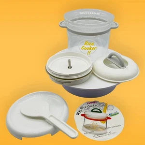 HARIO XRC-1 Microwave Glass Rice Cooker 1 Cup Compact Kitchen Japan w/ Utensils - Picture 1 of 12