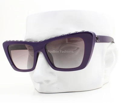 Очки солнцезащитные Chanel ch5540A 1758/11 темно-фиолетовые темно-серые отделка CC с чехлом - Изображение 1 из 4