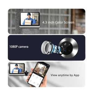 Peephole Doorbell Camera For 1080P HD Night Vis-ion WiFi Remote Monitor NEW - Afbeelding 1 van 12