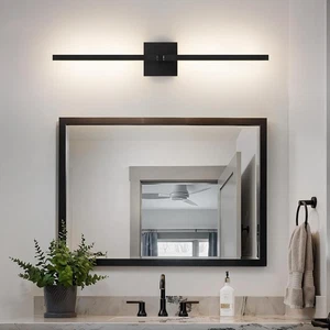 EIDEARAY Schwarz Bad Leuchte 360° Lang Streifen LED Wand Lampe 12W Modern - Bild 1 von 7