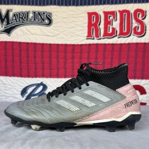 Size 8 - Adidas Mens Predator 19.3 FG F97528 Gray Soccer Cleats Shoes Sneakers - Picture 1 of 10