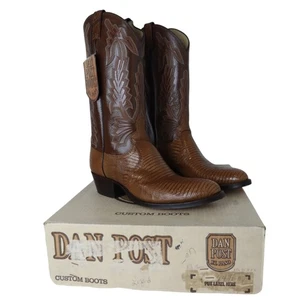 Vintage Dan Post EL Paso exotisch Teju Eidechse Leder Cowboystiefel Herren 10,5 D - Bild 1 von 12