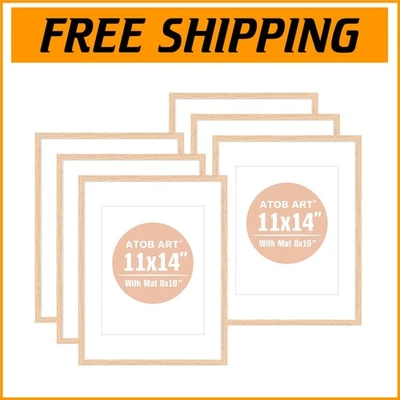11x14 Oak Wood Photo Frame Set with Plexi Glass - Perfect for Anytime Memories - Image 1 of 4