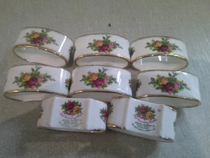 Royal Albert Old Country Roses 8 Napkin Holders/Rings - Picture 1 of 4