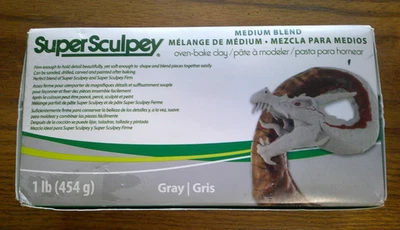 Horno Super Sculpey GRIS mezcla media arcilla para hornear 1 lb Foto 1 de 3