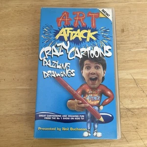 Art Attack Crazy Cartoons VHS Video Presented by Neil Buchanan - Retro - Foto 1 di 4
