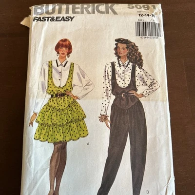 butterick patterns 5091 Misses Jumper, Jumpsuit, Blouse Sz 12-14-16 - Image 1 of 3
