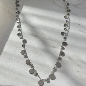 Lia Sophia silver circle long layered necklace - Picture 1 of 4