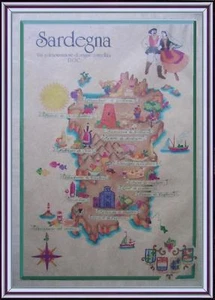 vintage anni80 VINI DOC GASTRONOMIA SARDEGNA cornice - Foto 1 di 1