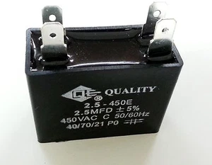1 x 2.5mfd 450V AC (2.5uf 450V) Capacitor Fan AC Metallized, USA Free shipping! - Picture 1 of 2