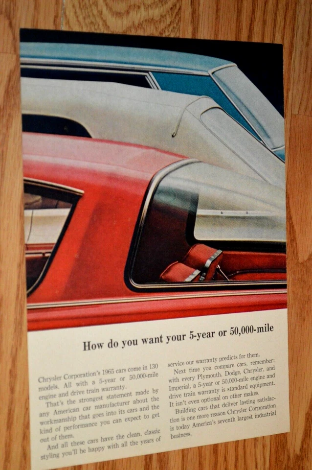 Dodge Chrysler 1965 Plymouth anuncio original Ad-65 Cuda Foto 1 de 1
