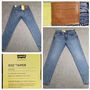 New! Levi's 502 Jeans Men's 32x34 Taper Stretch Blue Performance Denim NWT! $98 - Picture 1 of 23