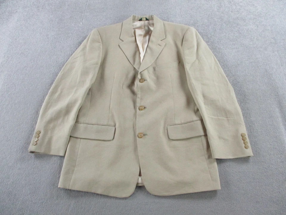 J Crew Jacket Mens 40 Khaki Tan Irish Linen Oarsman Blazer Sport Coat USA Made - Image 1 of 4