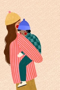 Mum and Boy by Bea Muller Giclee Art Print Paper or Canvas Ships Free - Picture 1 of 3
