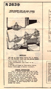 Inserciones de rosas y hojas de ganchillo irlandés patrón R2639 vintage pedido por correo - Imagen 1 de 1