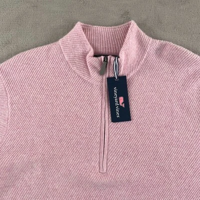Vineyard Vines Cat Cay Cuarto de Cremallera Hombres XL Rosa Flamenco 100% Cachemira Nuevo con Etiquetas $298 Foto 1 de 4