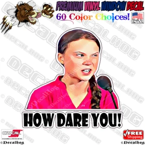 25-1000 Greta How Dare You 1.50" Car Truck Gas Pump Window Vinyl Decal Stickers. - Picture 1 of 4