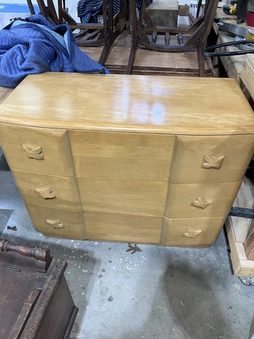 Vintage Mid Century Modern 1940s Heywood Wakefield Rio 3- Drawer Dresser Cover