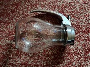 Vintage Drip cut Glass Syrup Dispenser W/Metal Lid 6” - Picture 1 of 2