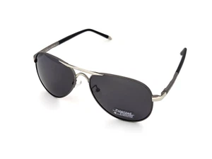Gafas de sol polarizadas Porsche Flex Brazos redondas de metal aviador plateadas-punmetal humo - Imagen 1 de 11
