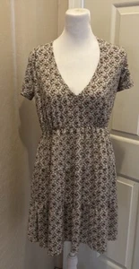 Ivy + Main Floral V-Neck Dress Soft Stretch 17” P2P 36-26-28 34” Length Large - Picture 1 of 5