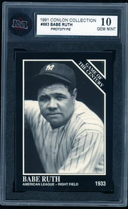Babe Ruth 1992 Conlon Collection Prototype 1933 TSN #663 New York Yankees KSA 10 - Picture 1 of 2