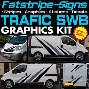 para adaptarse a RENAULT TRAFIC SWB GRÁFICOS PEGATINAS RAYAS CÁMPER FURGONETA AUTOCARAVANA - Imagen 1 de 2