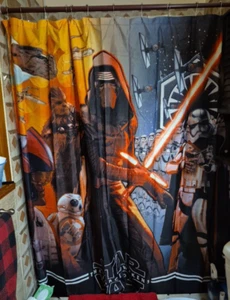 STAR WARS EL DESPERTAR DE LA FUERZA 70" X 72" CORTINA DE DUCHA Disney Nuevo en Paquete - Imagen 1 de 21