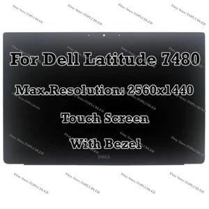 Conjunto de digitalizador de pantalla táctil LED LCD Dell Latitude 14 7480 QHD 2560x1440 de 14 - Imagen 1 de 11