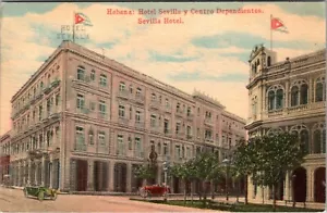 KUBA - HAVANA - HOTEL SEVILLA Y CENTRO ABHÄNGIGEN - WERBUNG ALTE POSTKARTE - Bild 1 von 2