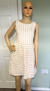 Tommy Hilfiger Girl's Fluro Fine Stripe Dress, 176 cm / 16 Years - Picture 1 of 9