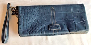 Osprey London Blue Leather Small Wrist Strap Clutch Bag BNWTs - Picture 1 of 8