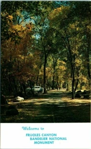 1970s NM Postcard Welcome Frijoles Canyon Bandelier National Monument Campground - Picture 1 of 2