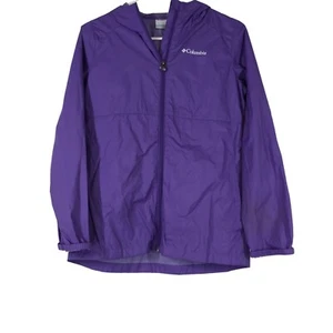 COLUMBIA - GIRLS LARGE 14/18 - PURPLE FULL ZIP HOODED LIGHTWEIGHT JACKET - Picture 1 of 4