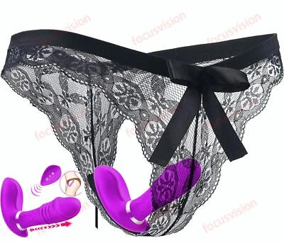 Bragas masajeador vibrantes de empuje para mujer ropa interior inalámbrica control remoto EE. UU. Foto 1 de 4