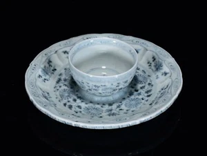 8" Ming dynasty hongwu mark blue white Porcelain interlock branch lotus Cup - Picture 1 of 9