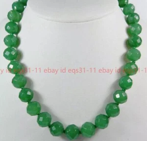 Long 20 inches Faceted 6/8/10mm Green Aventurine Gemstone Round Beads Necklace - Picture 1 of 12