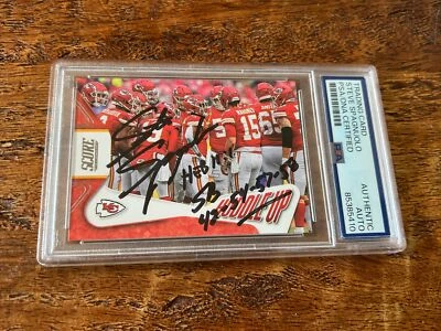 Steve Spagnuolo IP Signed Panini Score Card PSA DNA Coa Slab Chiefs Autographed - Image 1 of 3