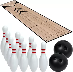 Mini Bowling Set Indoor Outdoor Home Alley Lane Pins Ball Full Family Friends - Bild 1 von 1