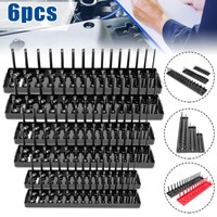 6X Socket Organizer Tray Rack Storage Holder Tool Metric SAE 1/4'' 3/8'' 