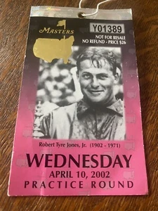 2002 Masters Ticket For Wednesday Practice & Par 3 - Nick Price Par3 WINNER - Bild 1 von 2
