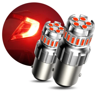 2/4/6X AUXITO 1157 LED Flash Rojo Brillante Luz de freno trasera Bombillas de estacionamiento Foto 1 de 4