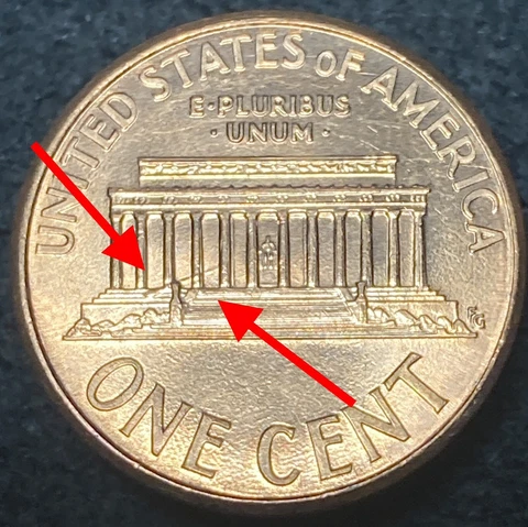 2004 P Lincoln Memorial Cent Mint Error MAJOR Die Clash Errors on Reverse Cover