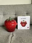 strawberry cookware - Le Creuset NEW IN BOX Strawberry Stoneware Peitite Cocotte fruit rare collection