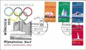Summer Olympics Games XX München Germany Sailing Wrestling Swimming FDC 1972 - Picture 1 of 1