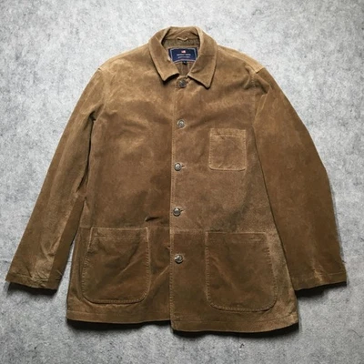 Куртка мужская Newport Harbor большая коричневая замшевая кожаная на пуговицах спереди - Изображение 1 из 4